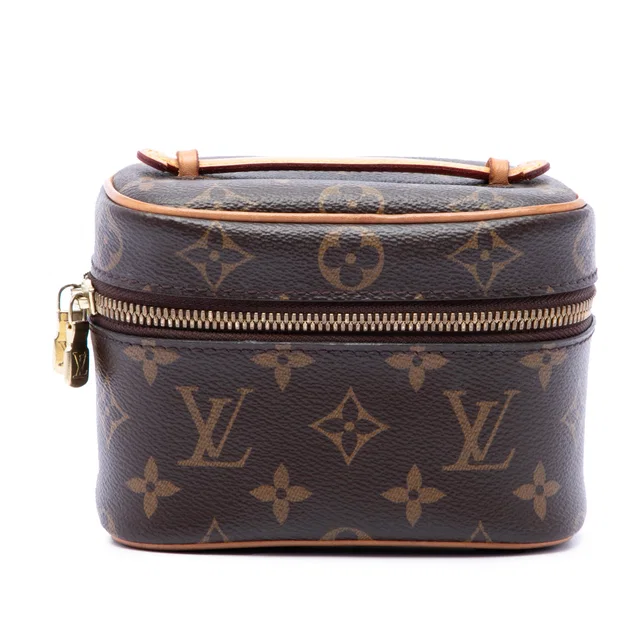 Brown Louis Vuitton Monogram Nice Nano Vanity Case in Brown Coated canvas from Designer Revival