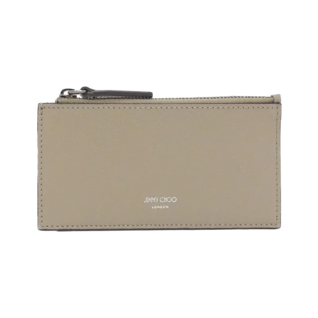 Jimmy Choo Ellis ERISTDB Card Case in TAUPE / GUN METAL hardware leather from KOMEHYO