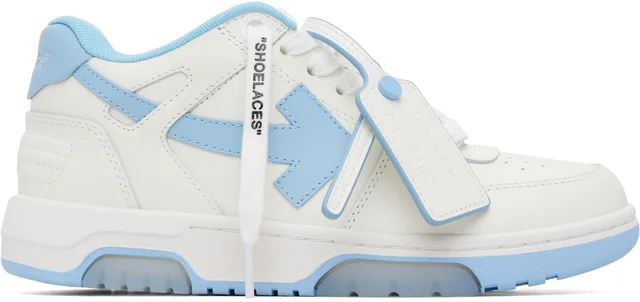 White 'Out Of Office' Calf Leather Sneakers