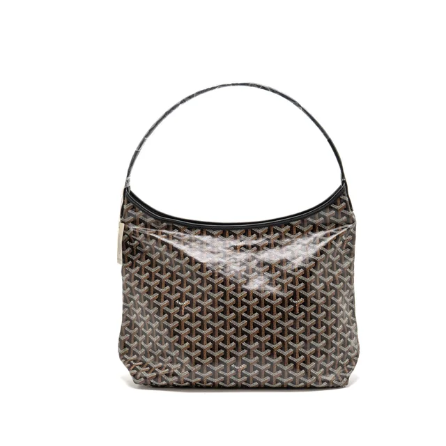 Goyard Boheme hobo bag goyardine canvas/ calfskin black SHW in Black Calfskin from EMIER