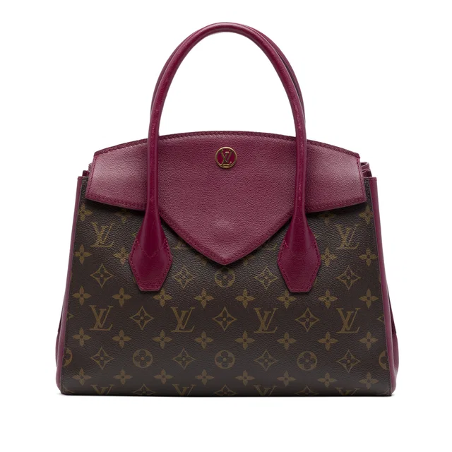 Brown Louis Vuitton Monogram Florine Satchel in Brown Coated canvas from Designer Revival