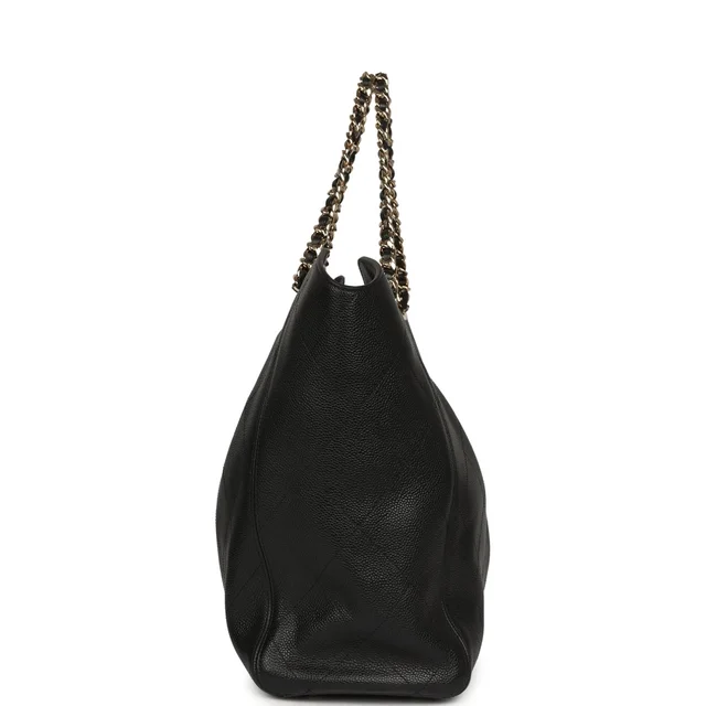 Chanel Maxi Shopping Bag Black Grained Calfskin Gold Hardware in Black Caviar leather from Madison Avenue Couture, photo 2 of 2
