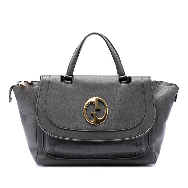 Gray Gucci Medium Calfskin 1973 Handbag in Grey Calfskin from Designer Revival