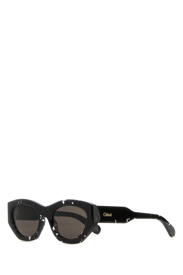 Chloé Ch0220s Crystal-Embellished Cat-Eye Sunglasses — Black Acetate Frame in Black from HEWI