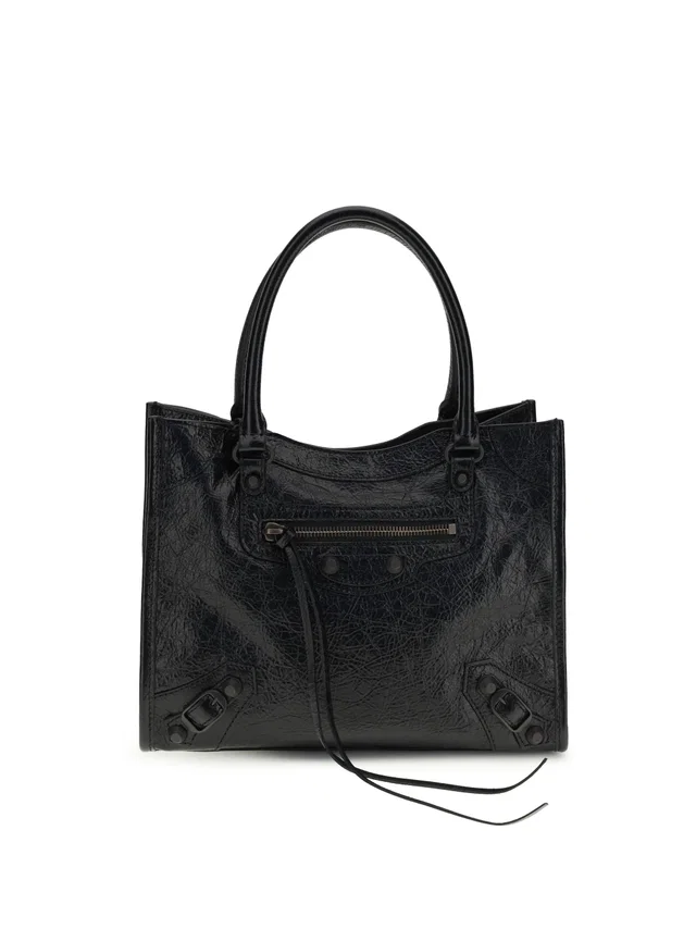 Balenciaga Le City Top Handle Bag — Black Lamb Ovis Aries in Black Lambskin from HEWI