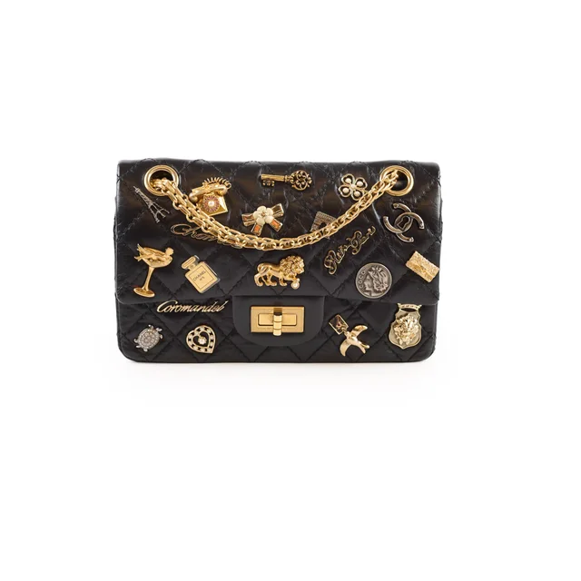 Chanel Mini Lucky Charm Reissue 2.55 Lambskin Black- 24 Series in Black Lambskin from The Purse Affair