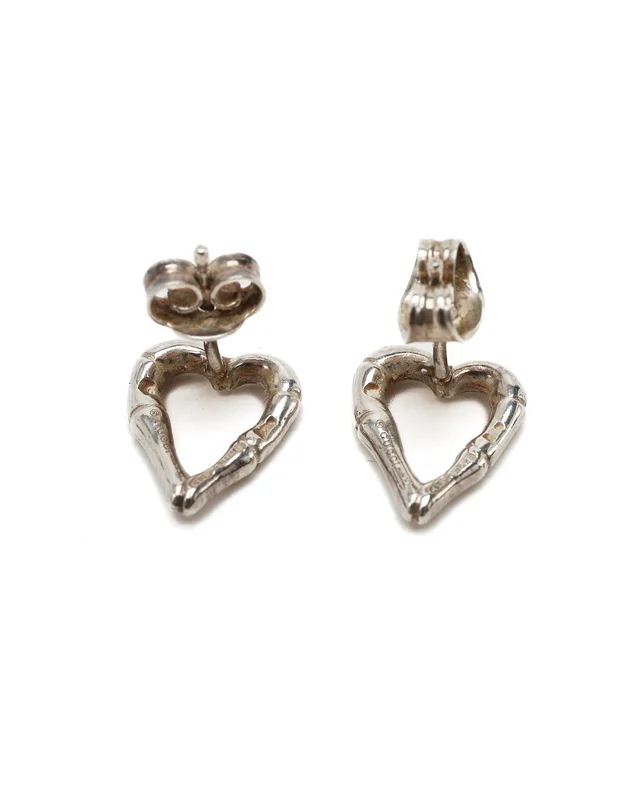 Gucci Bamboo Heart Silver Earrings in Silver from A Retro Tale, photo 3 of 3