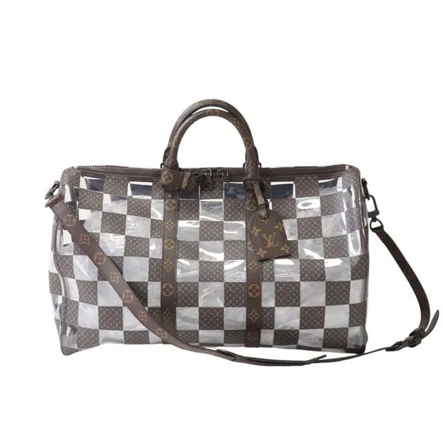 Louis Vuitton Monogram Chess Keepall Bandouliere 50 Boston Bag Brown in Brown from The Reluxe