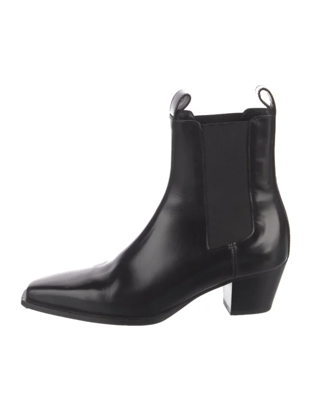 TOTEME Leather Chelsea Boots in black Leather from The RealReal