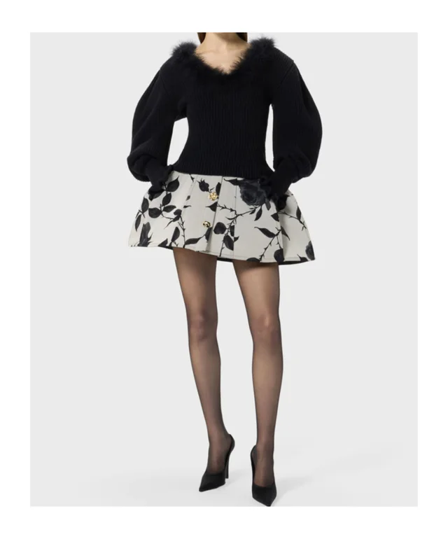 Blumarine Wool jumper with fur-trimmed neckline, photo 2 of 5 from SENSER