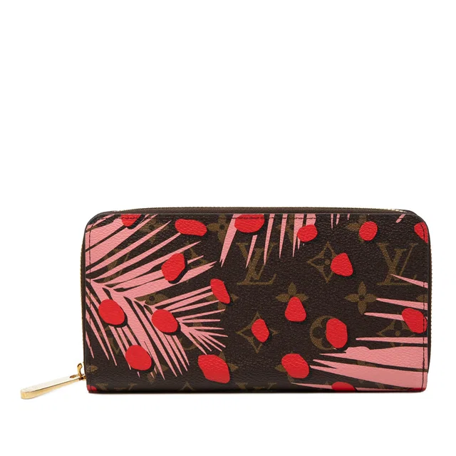 Brown Louis Vuitton Monogram Jungle Dots Zippy Wallet in Brown Coated canvas from Designer Revival