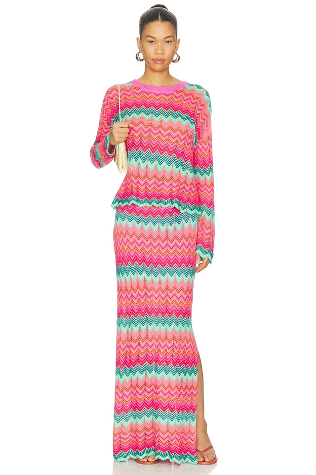 BEACH RIOT Ivana Maxi Skirt in Strawberry, photo 5 of 6 from REVOLVE (Canada)