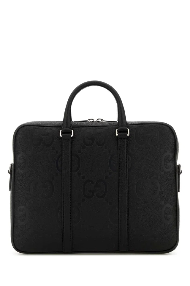 Gucci Briefcase — Black Top Handle Bags in Black Leather from HEWI