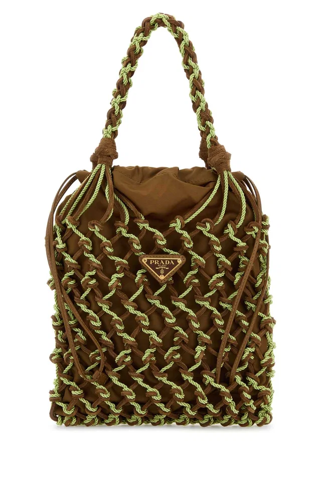 Prada Shoulder Bag — Brown Recycledpolyamide-calfleather in Brown Calfskin from HEWI