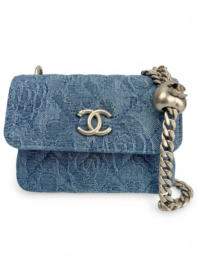 Chanel Square Mini Pearl Crush Crossbody in Denim from Season 2 Consign, photo 1 of 1