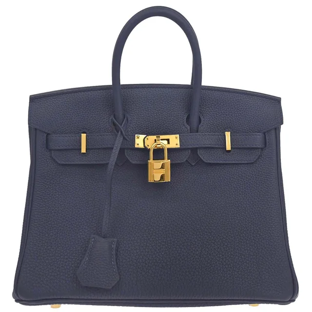 Hermès Blue Nuit Togo Birkin 25 Handbag in Blue Togo leather from AMORE Vintage Tokyo