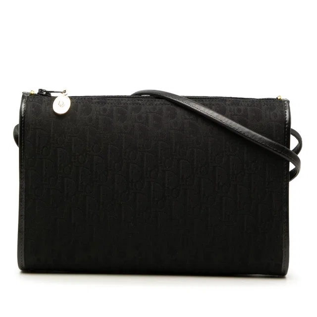 Black Dior Diorissimo Trotter Canvas Crossbody in Black Canvas from Designer Revival