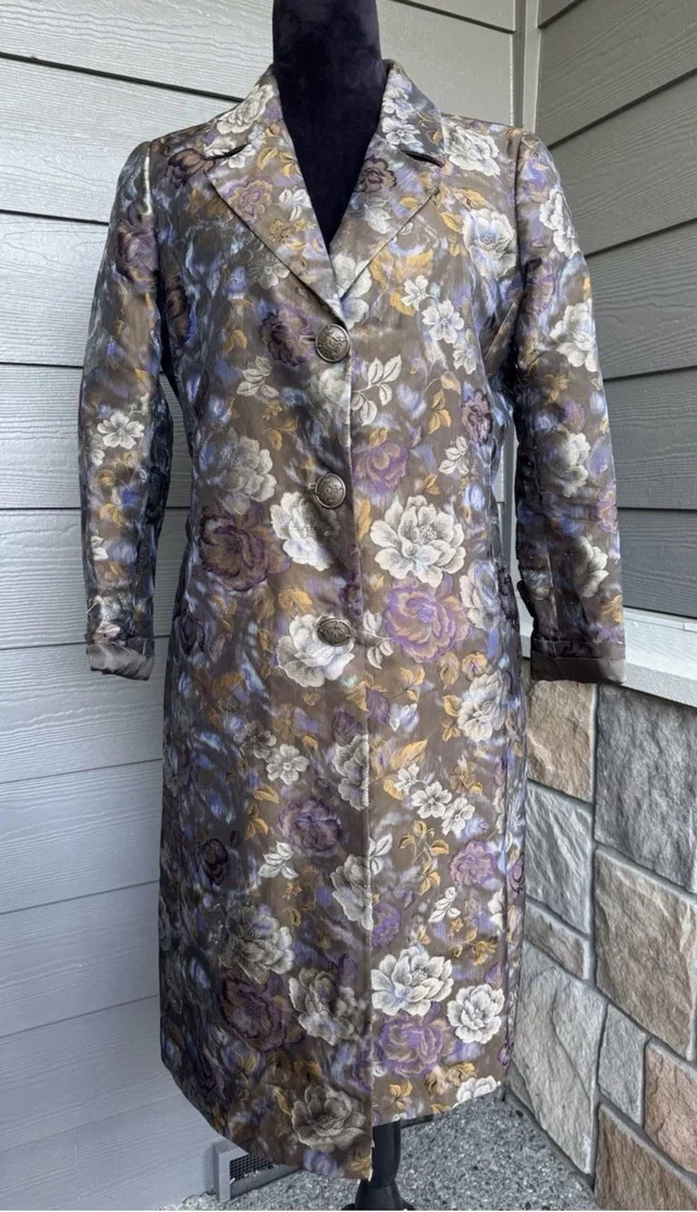 Etro Floral Jacquard Long Coat In Multicolor from Poshmark