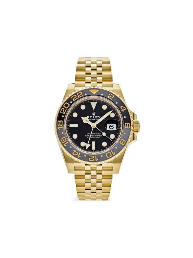 Rolex 2023 pre-owned GMT-Master II 40mm - unisex - Yellow Gold - One Size - Black in black from Farfetch