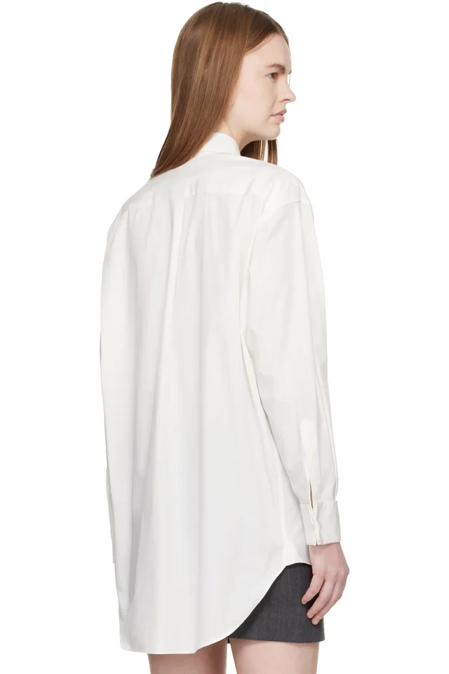 MM6 Maison Margiela Off-White Cotton Poplin Shirt, photo 3 of 4 from SSENSE