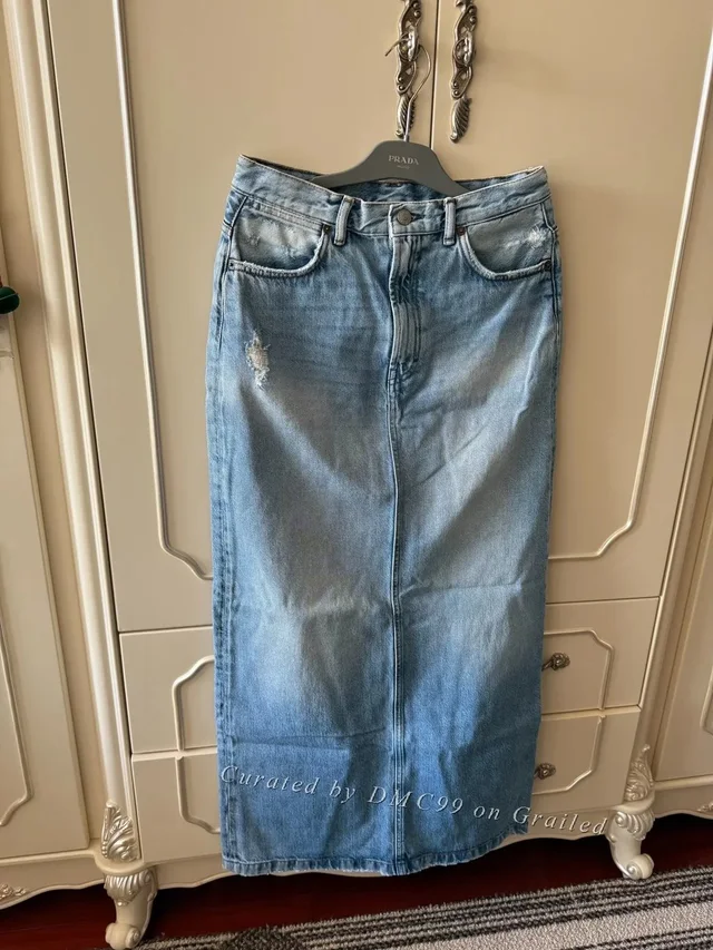 Acne Studios Light Blue Denim Long Skirt, Women's (Size 36) from Grailed