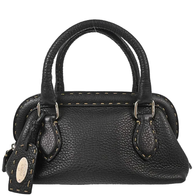 Fendi Black Selleria Handbag in Black Leather from AMORE Vintage Tokyo