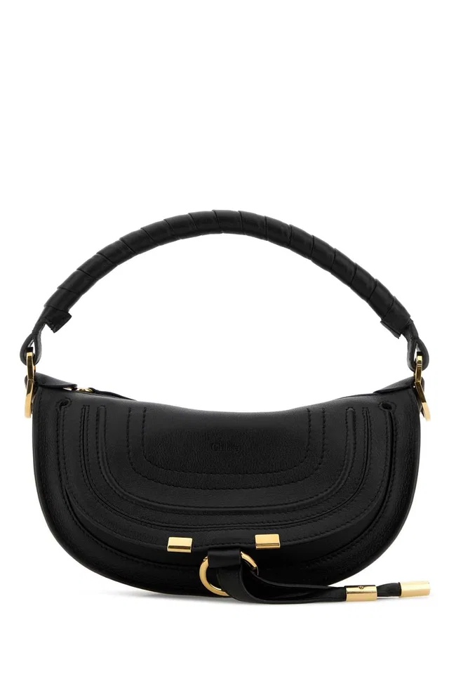 Chloé Marcie Shoulder Bag — Black in Black Calfskin from HEWI