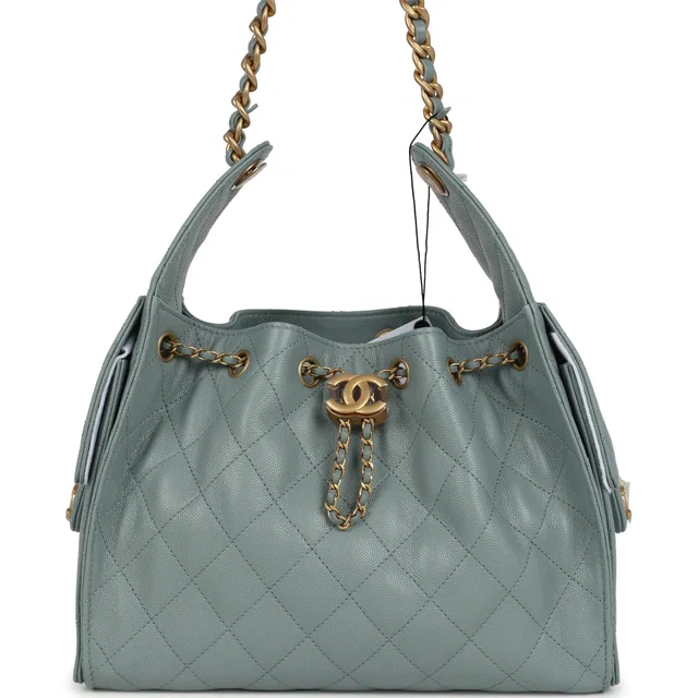 Chanel Small 25 Hobo Bag Green Caviar Antique Gold Hardware in Green Caviar leather from Madison Avenue Couture
