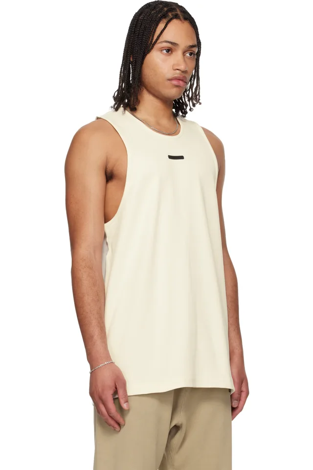 Fear of God ESSENTIALS Off-White Rib Tank Top, photo 2 of 2 from SSENSE