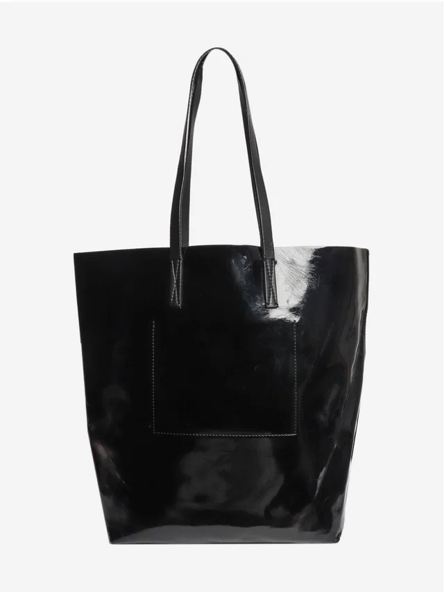 Marni Black faux leather tote bag in Black Leather from Sign of the Times