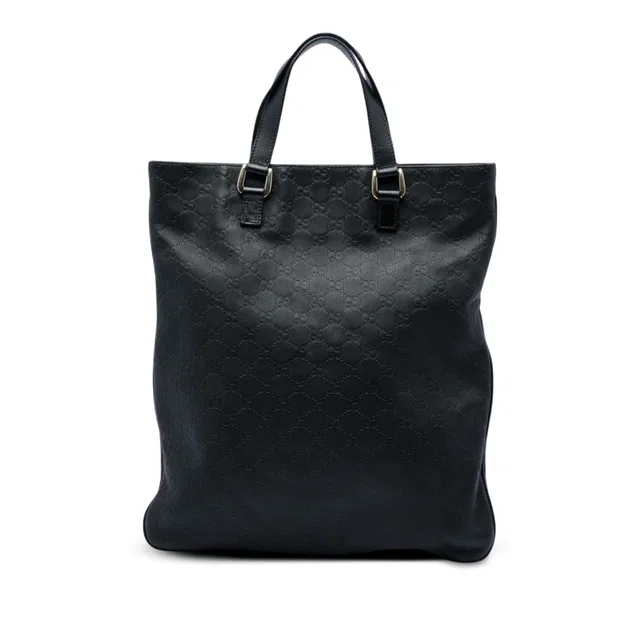 Black Gucci Guccissima Tote in Black Leather from Designer Revival