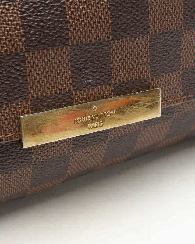 Louis Vuitton Damier Ebene Favorite MM Bag in Brown Denim from A Retro Tale, photo 6 of 10