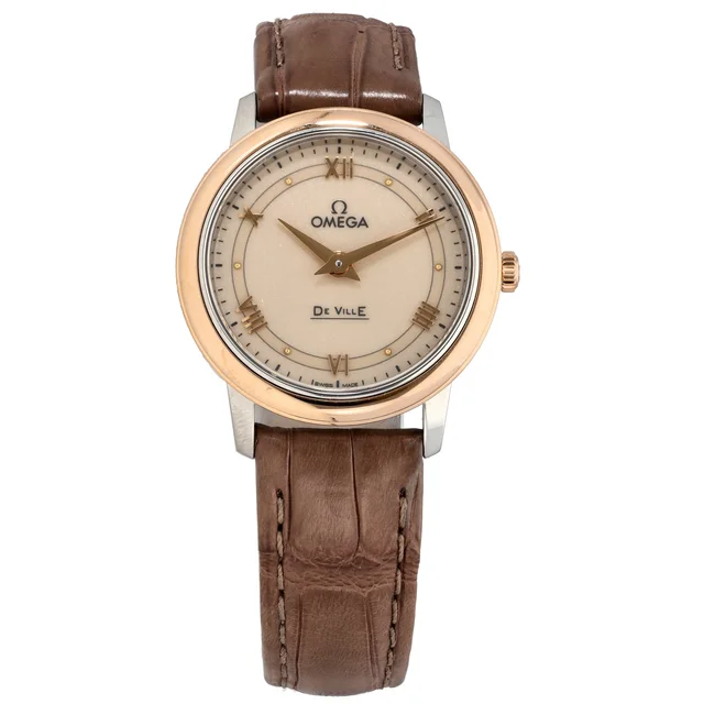 Omega De Ville 424.23.27.60.09.001 27mm Bi-Colour Watch in Leather from H&T