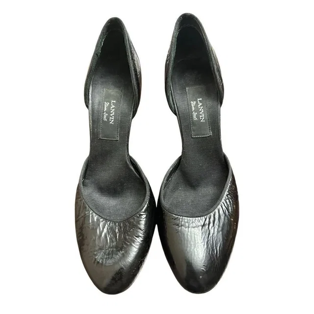 Lanvin Vintage Leather Heels Size 371/2 in black Leather from Poshmark