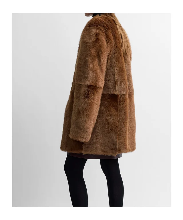 Toteme Short silky shearling coat ginger, photo 3 of 6 from SENSER