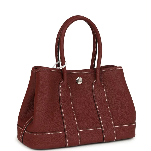 Hermès Garden Party Neo 23 Rouge H Negonda Palladium Hardware in Burgundy Leather from Madison Avenue Couture, photo 2 of 2