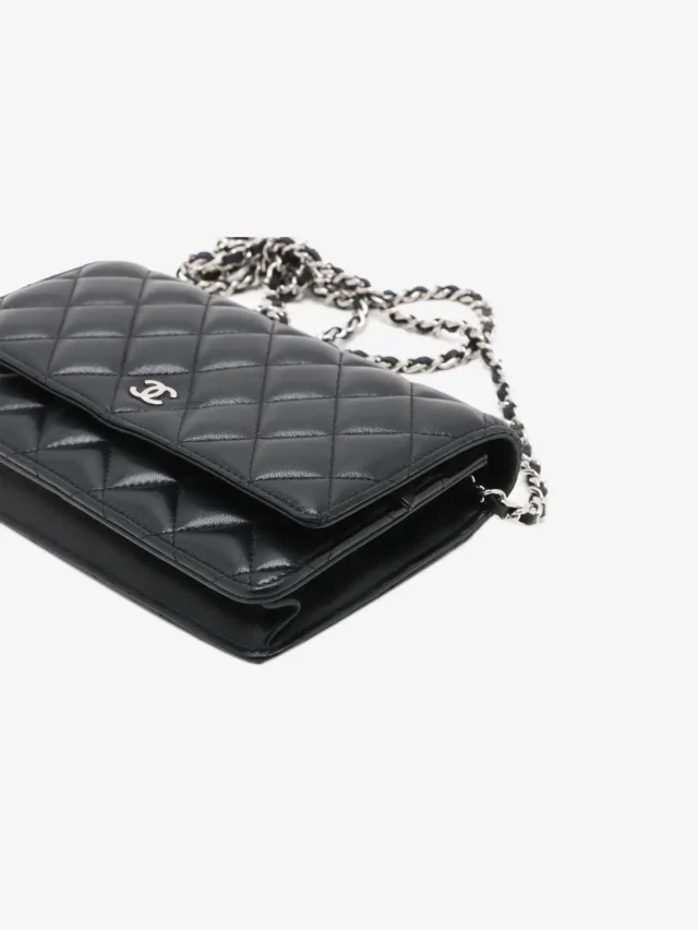 Chanel Black 2018 lambskin quilted Wallet On Chain in Black Lambskin from Sign of the Times, photo 3 of 16