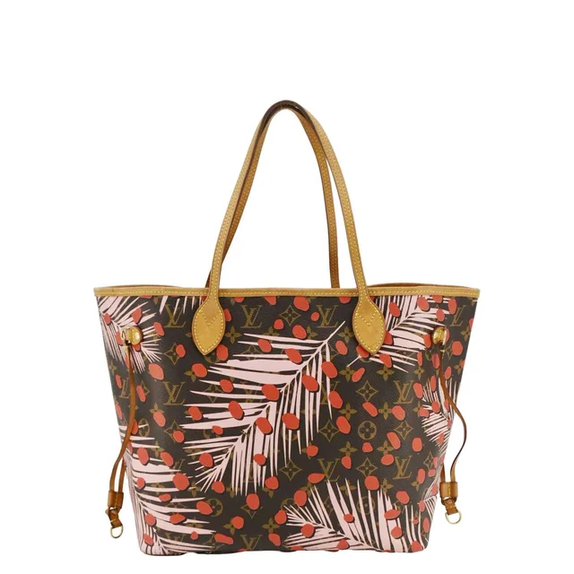Louis Vuitton Neverfull MM Jungle Dots Palm Monogram Canvas Shoulder Bag Brown in Brown Coated canvas from Dallas Designer Handbags