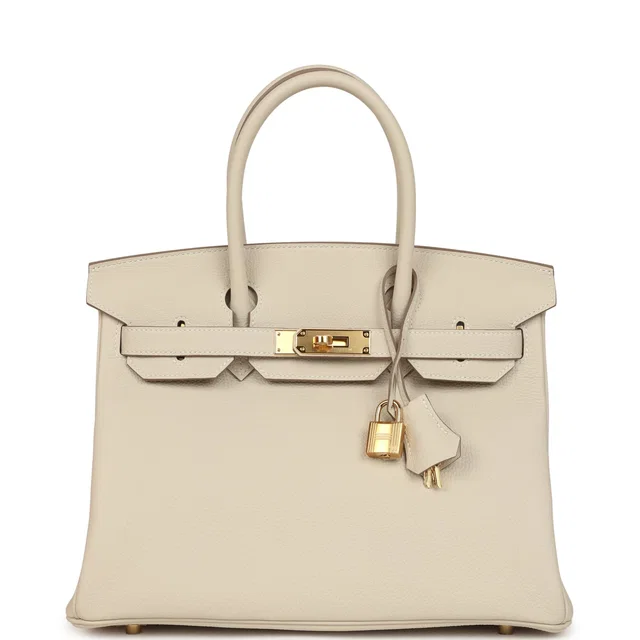 Hermès Birkin 30 Craie Togo Gold Hardware in White Togo leather from Madison Avenue Couture