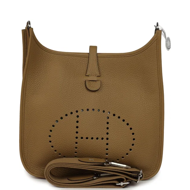 Hermès Evelyne III PM Dune Clemence Palladium Hardware in Clemence leather from Madison Avenue Couture