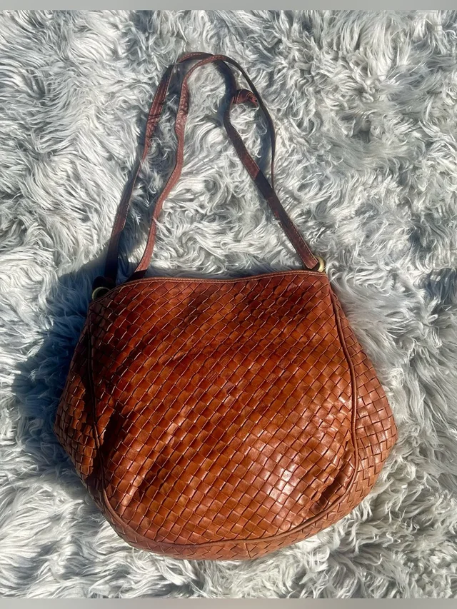 Bottega Veneta Vintage Intrecciato Leather Hobo Bag - Dual Aesthetic 1980s in brown|red|neutral Woven leather from Poshmark