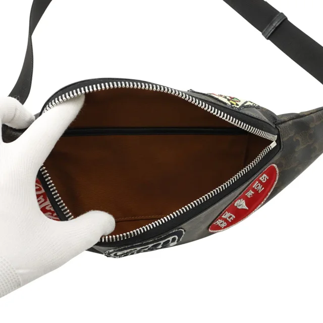 Celine Macadam Pattern Crossbody Bag - The Dancing Kid Collection Black/Brown/Multicolor Leather in Black Leather from GALLERY RARE, photo 7 of 15