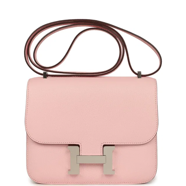 Hermès Constance 18 Rose Sakura Chevre Mysore Palladium Hardware in Pink Goatskin from Madison Avenue Couture