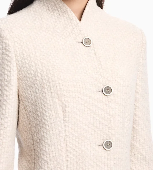 Emporio Armani High-neck virgin wool blazer with a jacquard knit effect, photo 8 of 8 from SENSER