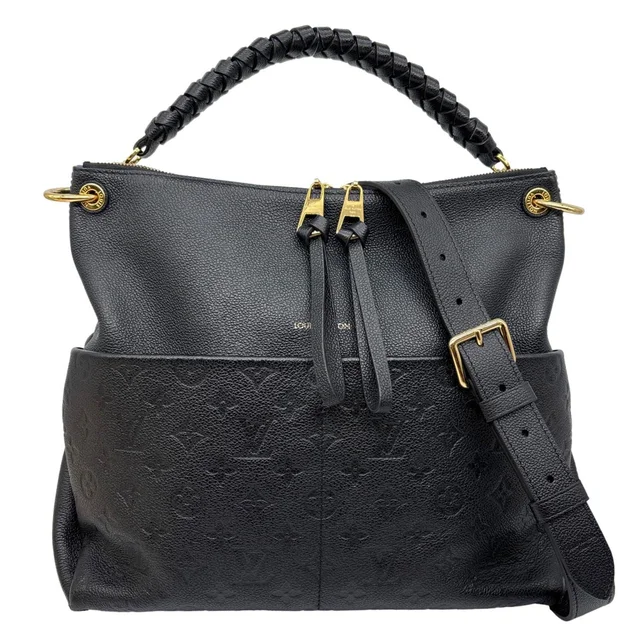 Louis Vuitton Maida Monogram Empreinte Leather Hobo Shoulder Bag Black in Black Leather from Dallas Designer Handbags