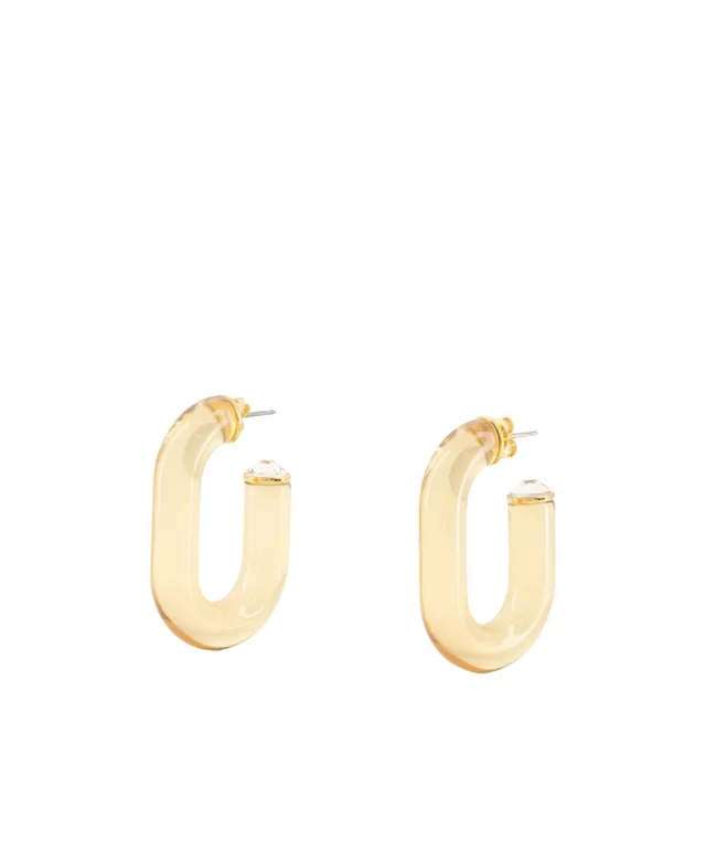 Paco Rabanne crystal-embellished oval hoop earrings, photo 2 of 3 from SENSER