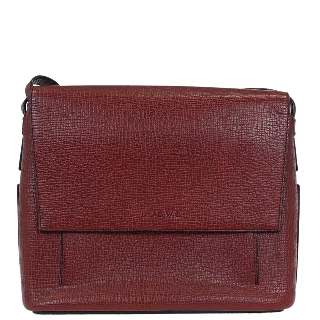 Loewe Bordeaux Leather Shoulder Bag in Burgundy Leather from AMORE Vintage Tokyo