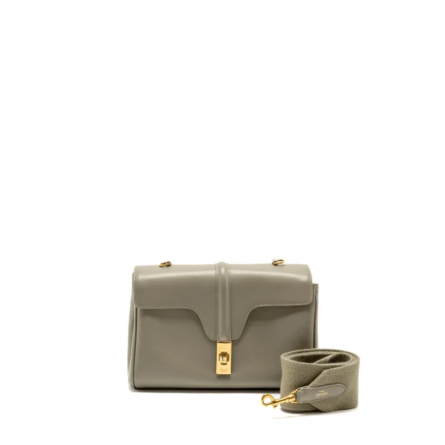 Celine Teen Soft 16 calfskin light olive green GHW in Green Calfskin from EMIER