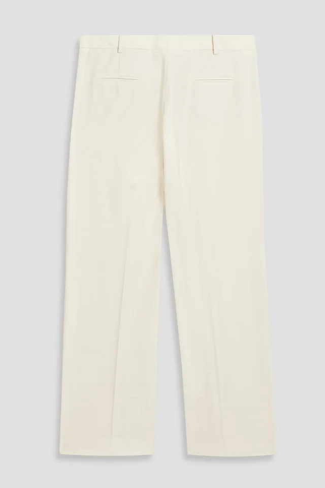 Another Tomorrow Wool-Crepe Wide-Leg Pants in Ivory, photo 2 of 3 from THE OUTNET