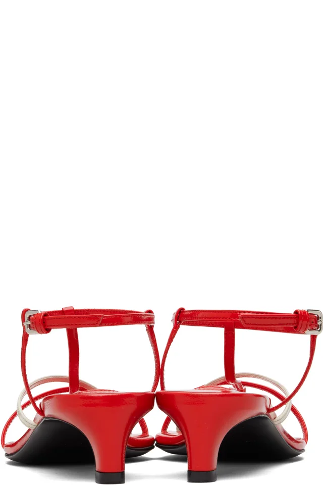 Jil Sander Red Cage Low Heeled Sandals, photo 2 of 2 from SSENSE